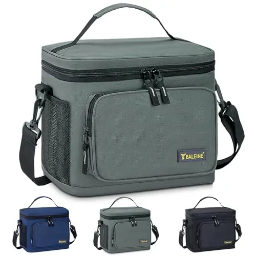 BALEINE insulated cooler bag in gray with adjustable strap and multiple pockets