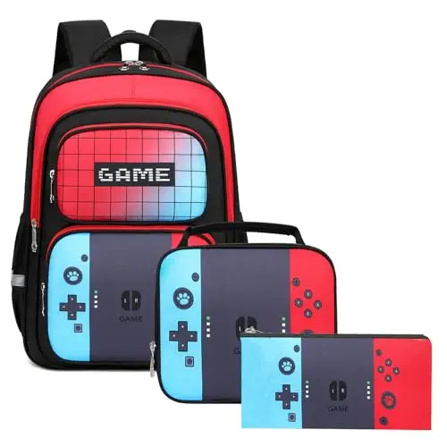 EINSZ backpack set with lunch box and pen bag