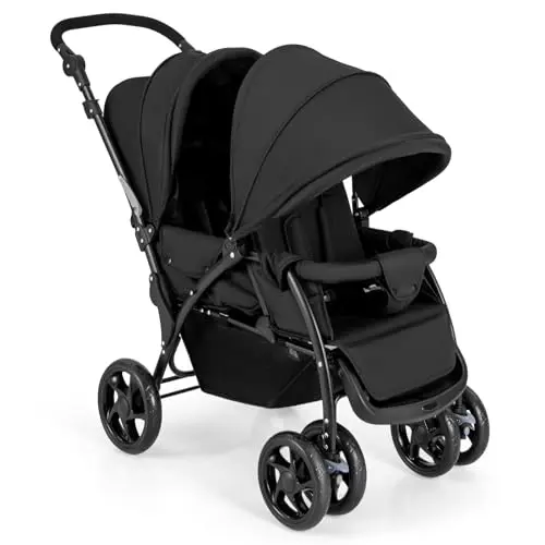 HONEY JOY tandem double stroller in black