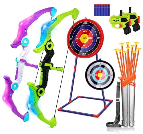 JoyRapt 2-pack bow and arrow set for kids with suction cup arrows and quiver