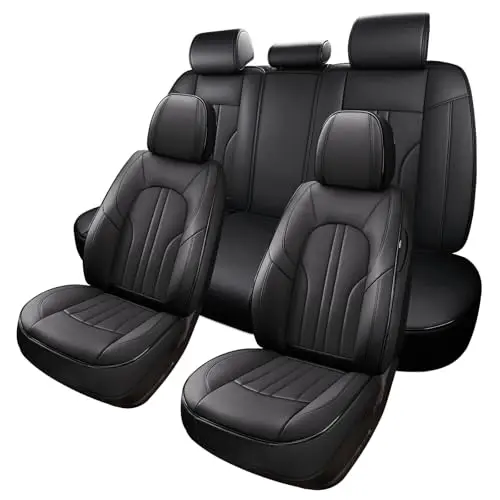 MINGBRON leather car seat cover full set in black