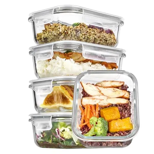Vtopmart glass storage containers with snap lids