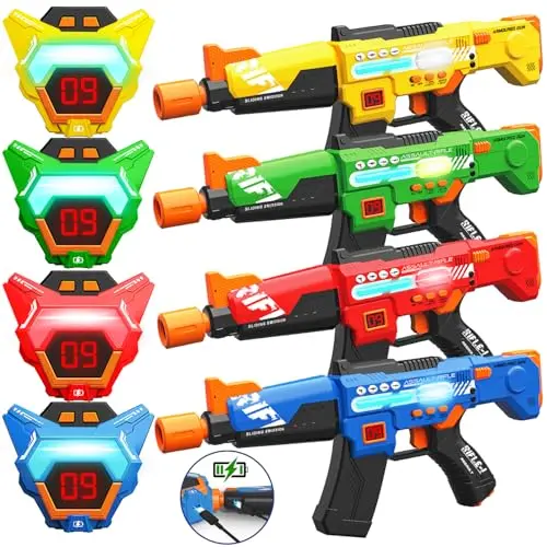 INODOO rechargeable laser tag guns with LED digital vests