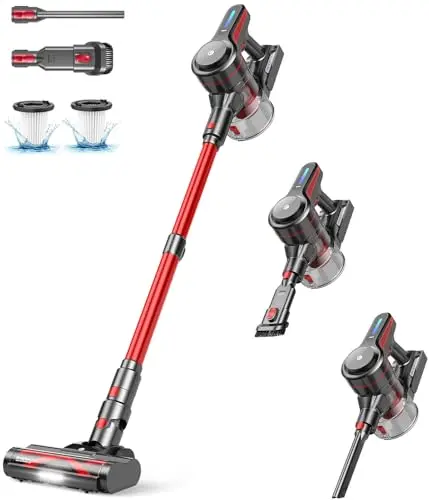CHEBIO A16 cordless stick vacuum with V-shape anti-tangle brush