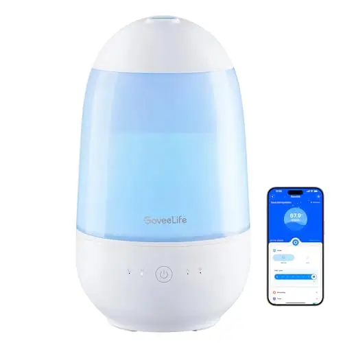 GoveeLife white smart humidifier with app control and top-fill design