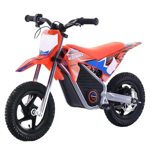 TUIBOKA orange electric dirt bike for kids with dual shock absorbers