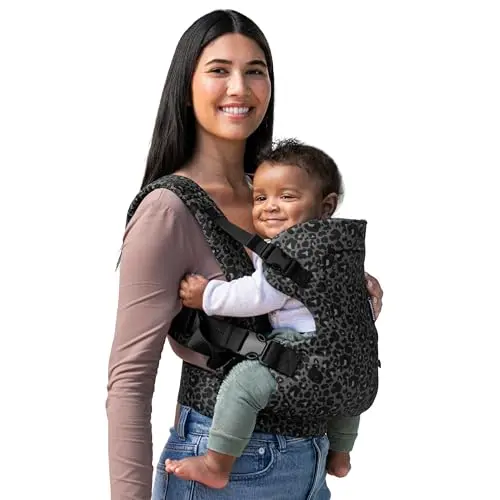 Infantino Flip Advanced baby carrier in black and grey leopard print