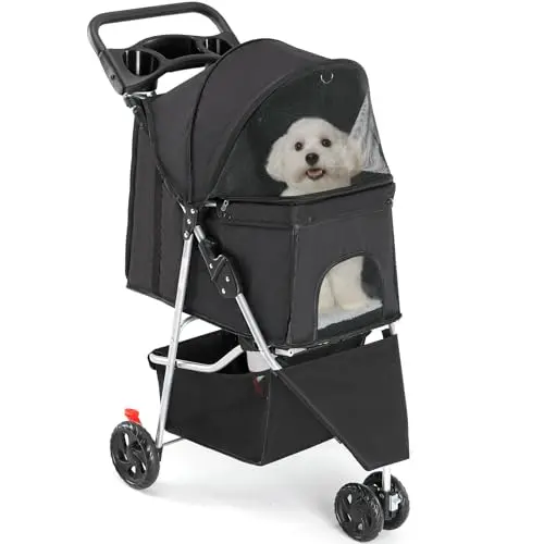 Sweetcrispy lightweight foldable pet stroller for small dogs