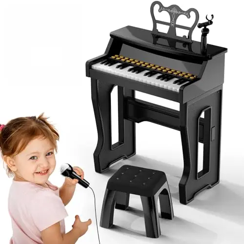 GAYUPLO 37-key keyboard with microphone for kids