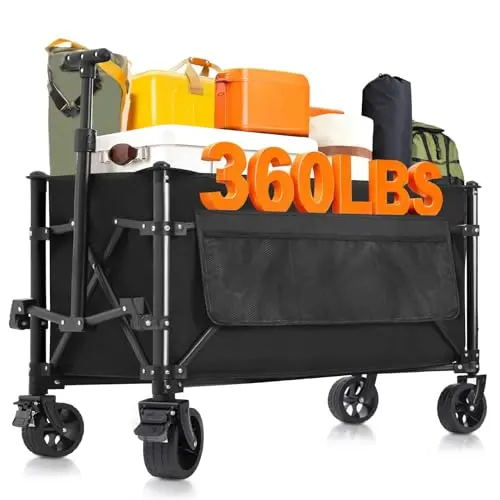 Favoyard foldable utility wagon with large all-terrain wheels