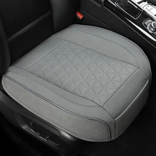 West Llama linen car seat cover with triangular pattern