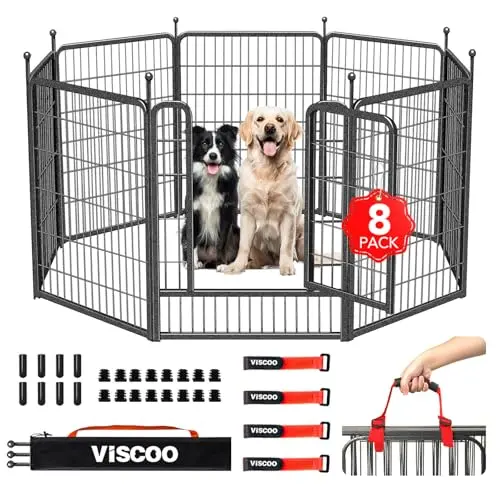 VISCOO 40-inch tall metal dog playpen for large breeds