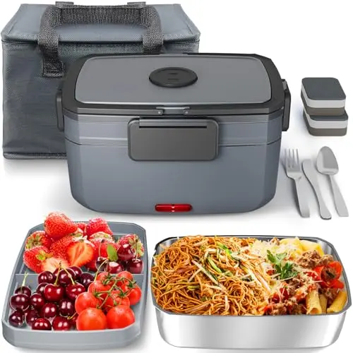 Sitlais 3L electric lunch box with double layer design