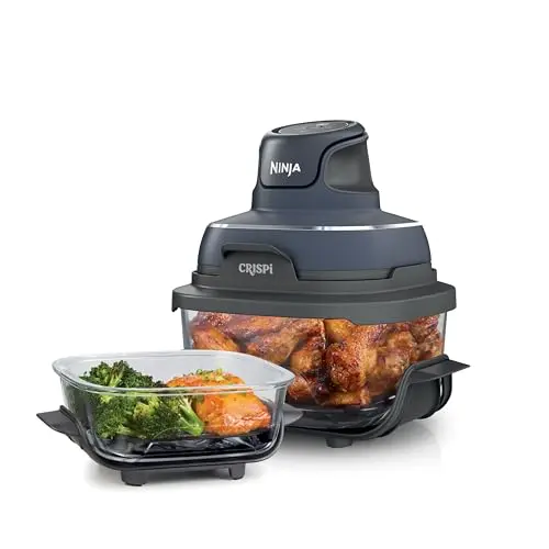 Ninja Crispi portable glass air fryer with storage containers