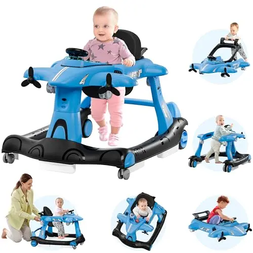 Xilingol airplane-themed baby walker with music and lights