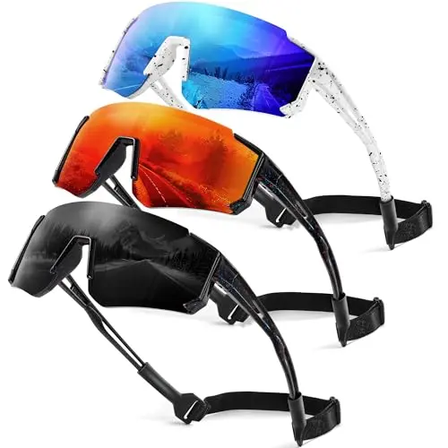 TURBOPEP 3 pack kids sports sunglasses with wraparound design