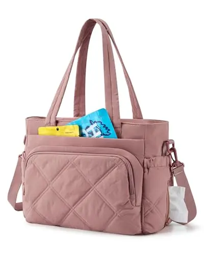 BAGSMART quilted puffy lunch tote bag for work