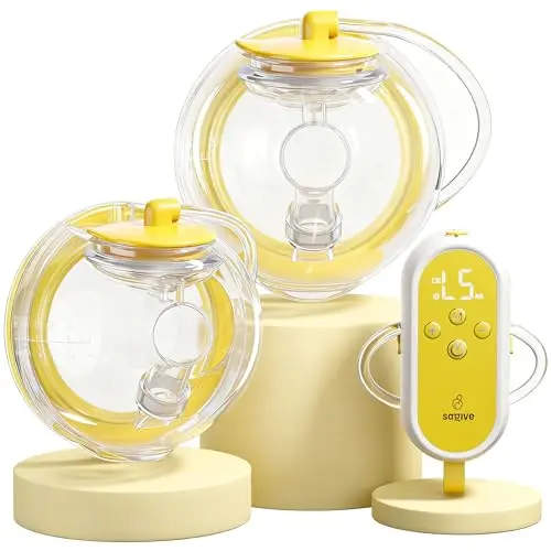 Saglve 1308 wearable breast pump showing discreet in-bra design