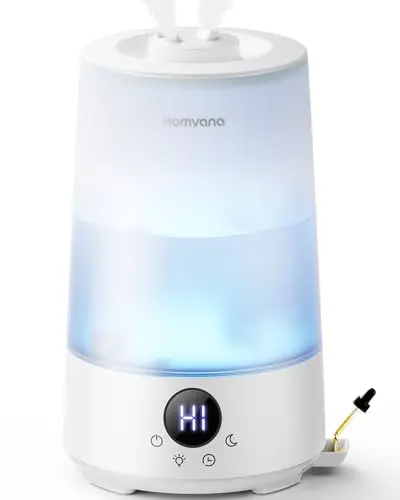 Homvana 3.6L cool mist humidifier in white with top-fill design