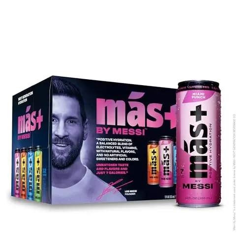 Más+ by Messi sports drink variety pack cans