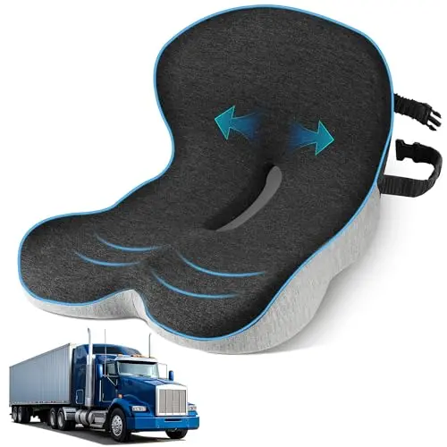 leqsdijk trucker seat cushion with integrated lumbar support