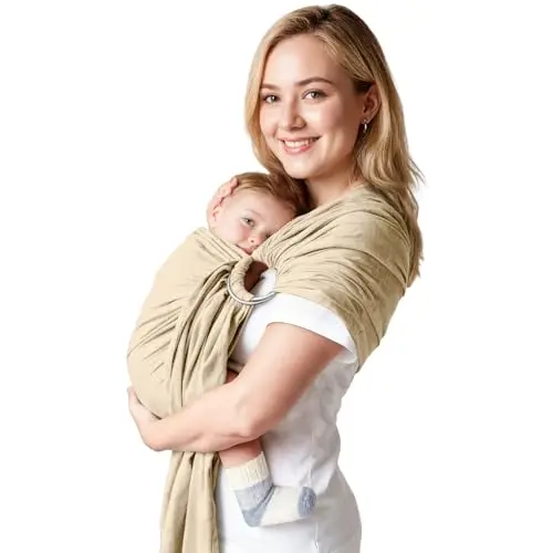 MISSWISDOM baby wrap ring sling in cream color