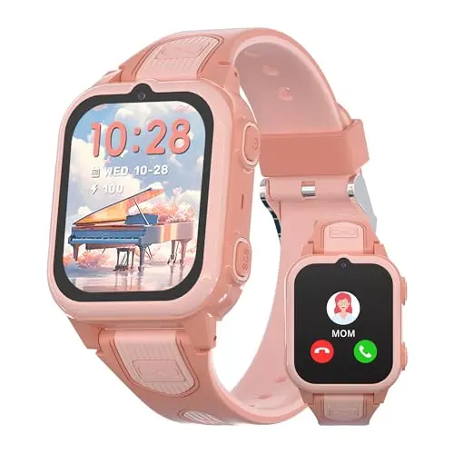 Tixpc kids smartwatch in pink with rectangular display