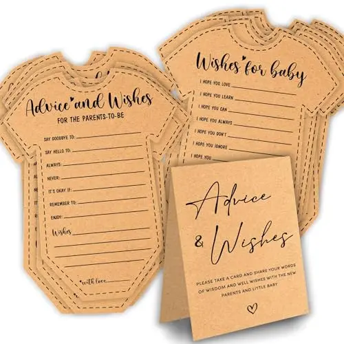 Stofinity rustic gender neutral baby shower advice cards