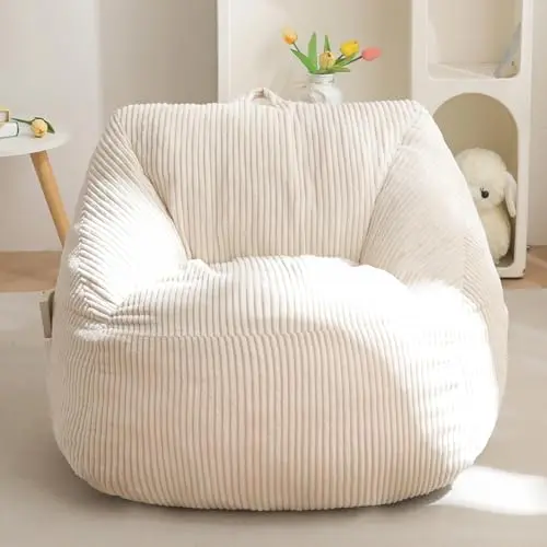 MAXYOYO beige bean bag couch with handle for easy moving