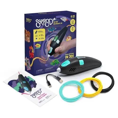 SCRIB3D Junior 3D printing pen set with activity guide and filaments