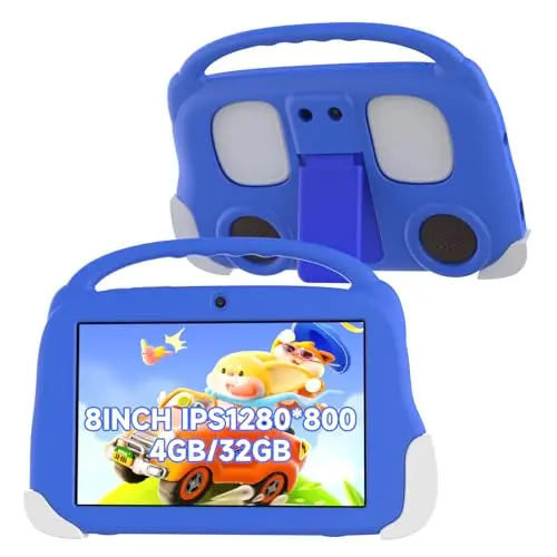 Aheadthink blue kids tablet with protective silicone case