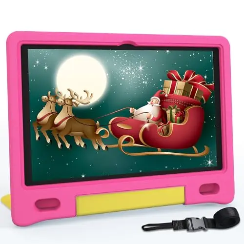 YACXBTK pink kids tablet with sturdy case