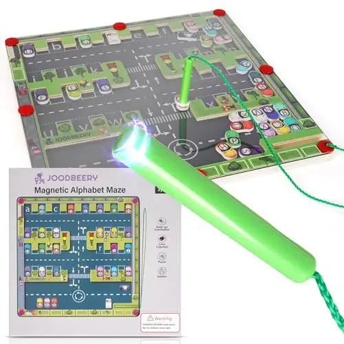 JOODBEERY magnetic alphabet maze board with colorful beads