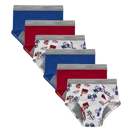 Hanes toddler boys potty training briefs with fun prints and leak protection