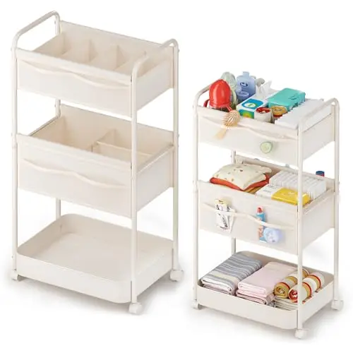 BOPHILI premium felt and metal diaper caddy in beige