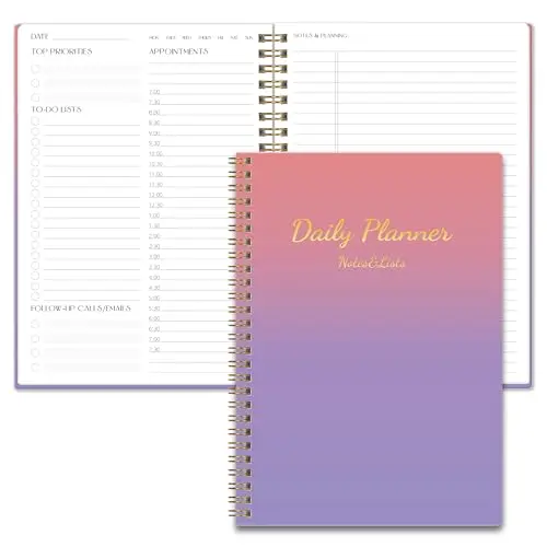 TREES daily planner with gradient pink and purple cover
