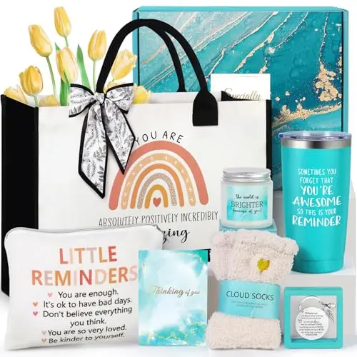 SUHCTUPTX inspirational gift set with tote bag and accessories for women
