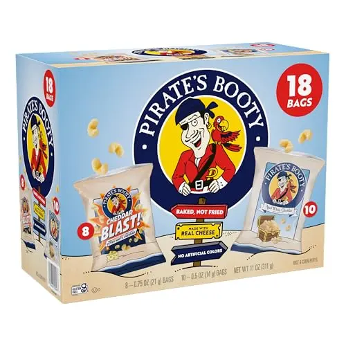 Pirate's Booty Aged White Cheddar and Cheddar Blast Cheese Puffs variety pack