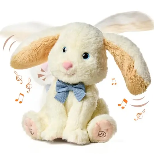 TUMAMA musical bunny stuffed animal with moving ears and voice recording