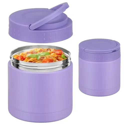 WyfKyd soup thermos with handle lid in purple color