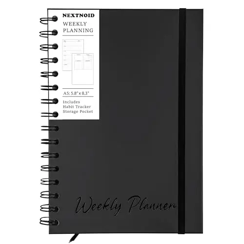 Undated weekly planner notebook with habit tracker