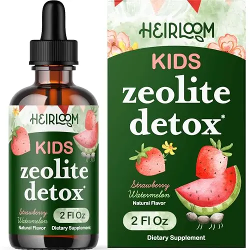 Heirloom zeolite detox drops with strawberry watermelon flavor
