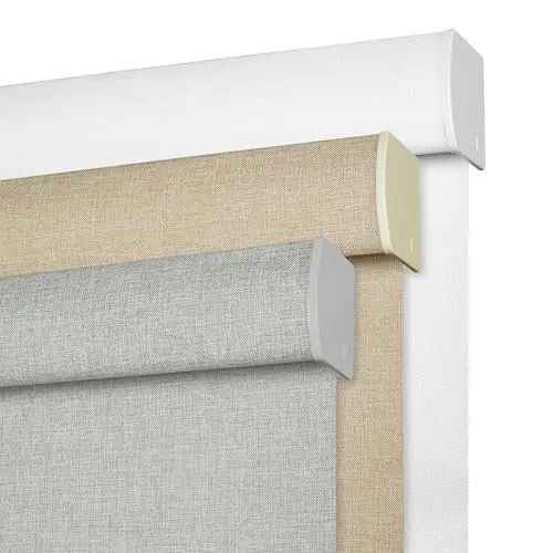 BERISSA linen blackout roller shade in nursery setting