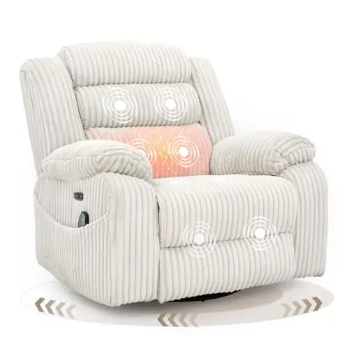 SINCRUMI Power Recliner in pale grey with massage functions