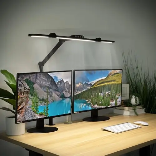 Mount-It! desk lamp with adjustable swing arms and clamp base