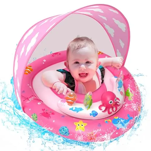 ZIZZ baby pool float with toy play console and UPF50+ sun protection