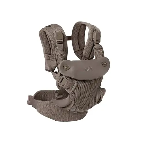 Joie Savvy Air mesh baby carrier showing breathable fabric and multiple carry positions