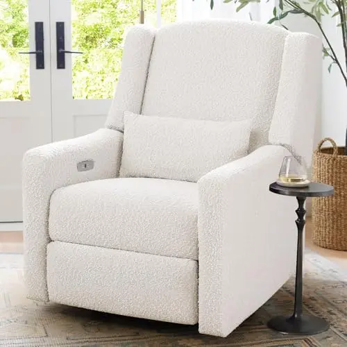SENYUN power recliner chair with boucle fabric in cream