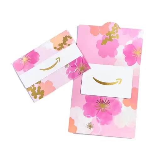 Amazon gift card in cherry blossom mini envelope