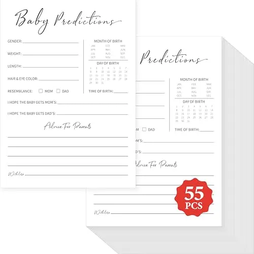 Gethelud 55-piece baby predictions and advice cards set